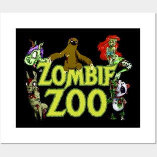 Halloween Zombie Panda Sloth Mermaid Llama Unicorn Light Posters and Art